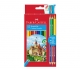Цветни моливи "Замък" + 6/12 цвята + острилка Faber-Castell